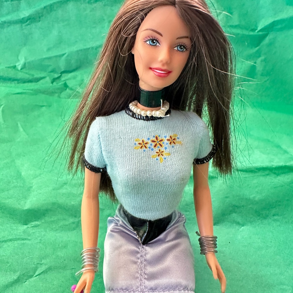 Barbie Doll with Blue Top and Silver Skirt